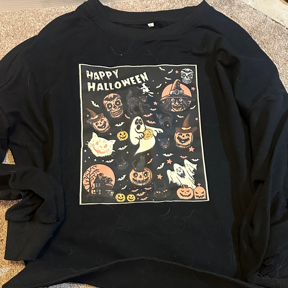 Black Halloween Graphic Sweatshirt -vintage